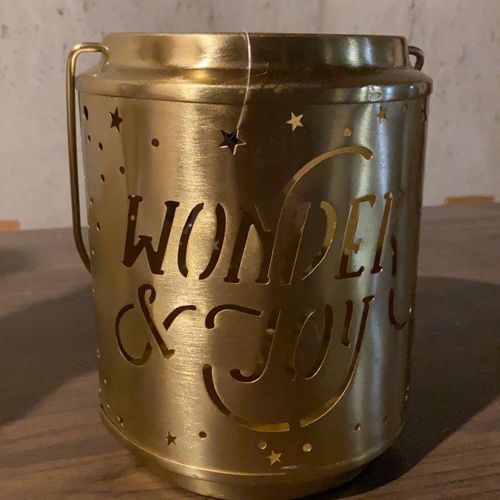 Wonder & Joy gold candle canister